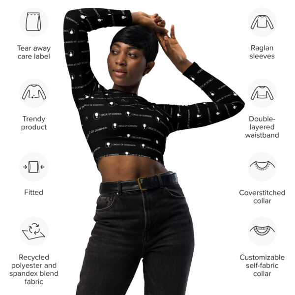 Circle of Dominion Recycled long-sleeve crop top